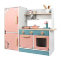 Hot Sale Pink Montessori Wooden Kitchen Sets Early Educational Refrigerator Stove for Kids Boys and Girls