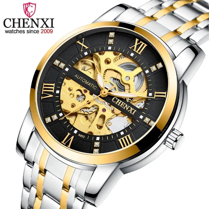 CHENXI 8802 2022 New Men Automatic Watch Waterproof Top Brand Luxury Mechanical Tourbillon Clock Fashion Business Wristwatch