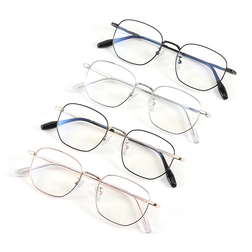 Fashion Business Men Eyewear Women Optical Eyeglass Frames Computer Metal Blue Light Blocking Glasses