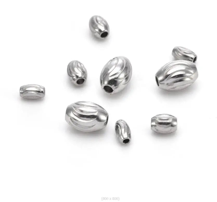 Stainless Steel Carved Beads Pumpkin Beads Loose Beads DIY Bracelet Necklace Jewelry Accessories Wholesale