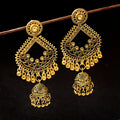 Women Big Gold Dangle Earrings Jhumka Indian Earrings Vintage Drop Earring Lantern Tassel Palace Orecchini Donna