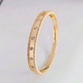 Wholesale Fine Fashion Jewelry Brass 18K Gold Plated Cubic Zircon Stone Cuff Bangles Custom Italian Charm Bracelet