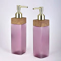 Customized Transparent Purple Luxury 350ml PETG Plastic Square Bottle Packaging for Skin Care Free Sample Lotion Bottle