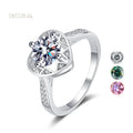 Factory Wholesale Heart Shape 925 Silver Jewelry 1ct Moissanite Wedding Promised Valentine's Gifts Diamond Ring