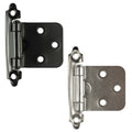 1/2inch Black Overlay Kitchen Cabinet Door Hinge Face Mount Brushed Nickel Cupboard Hardware Spring Self-Closing Cabinet Hinges