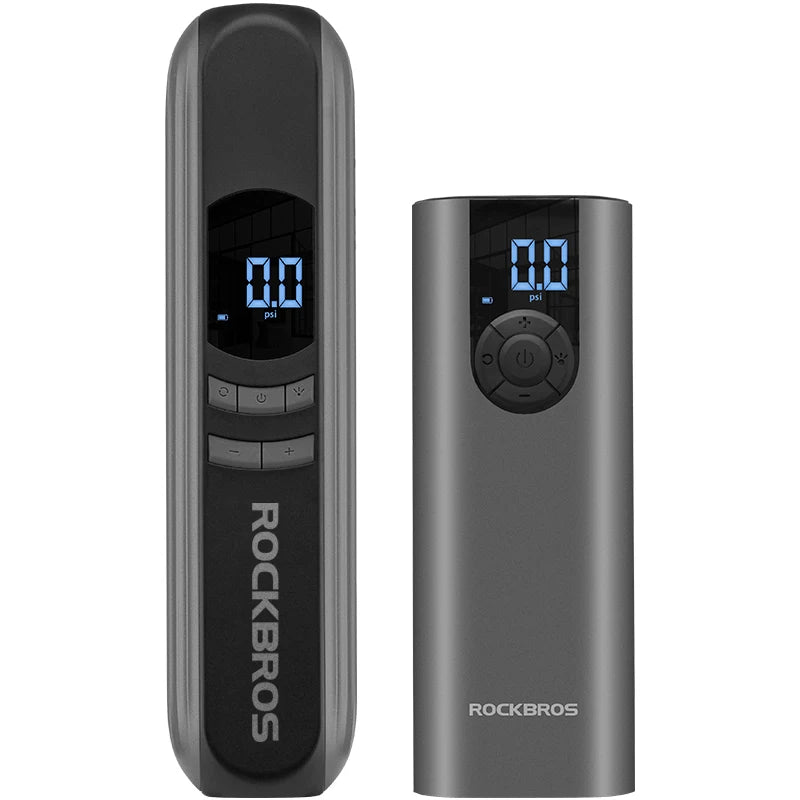 ROCKBROS Mini Bike Air Pumps Small Compact Electric Pump Portable Electric Digital Air Pump With Battery for Bike