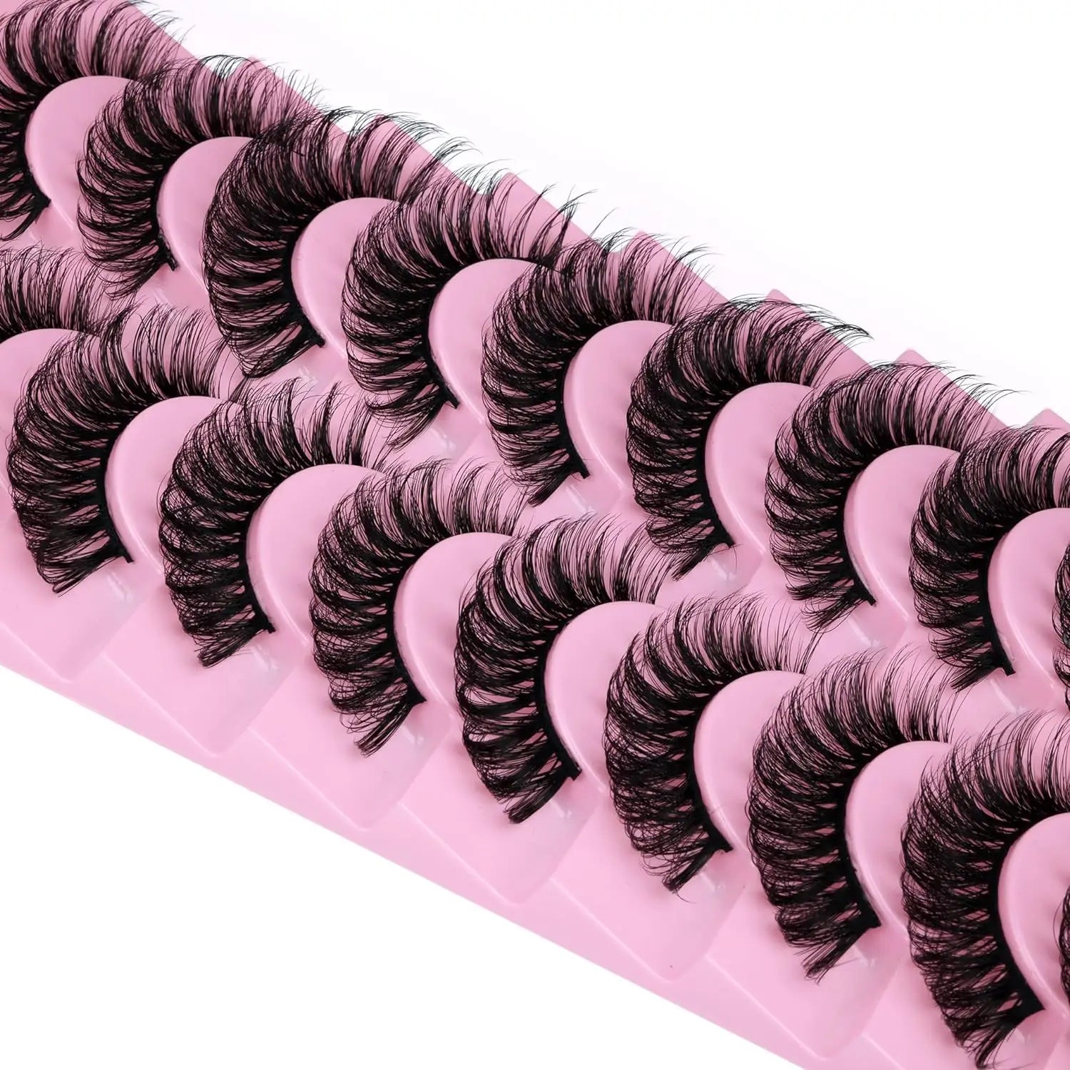 OEM ODM Wholesale Natural False Eyelashes Full Strip Eyelashes 3d 4d 5d 6d 0.05 0.07 0.1 Premium J M Curl Russian Lash Trays