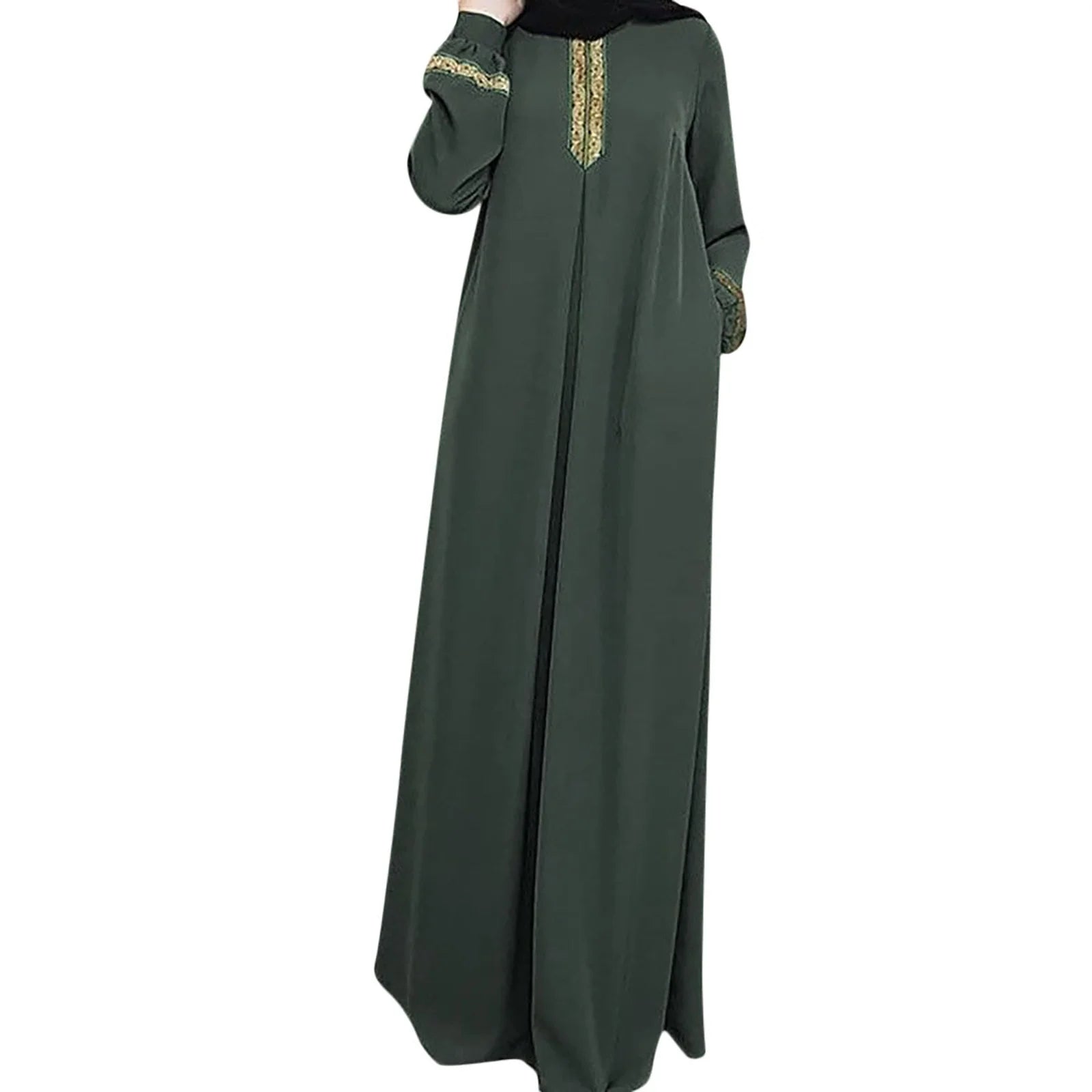 PROMISTAR European American Women's New Arrival Ethnic Style Loose Long Skirt Plus Size Dress Fashion Abaya