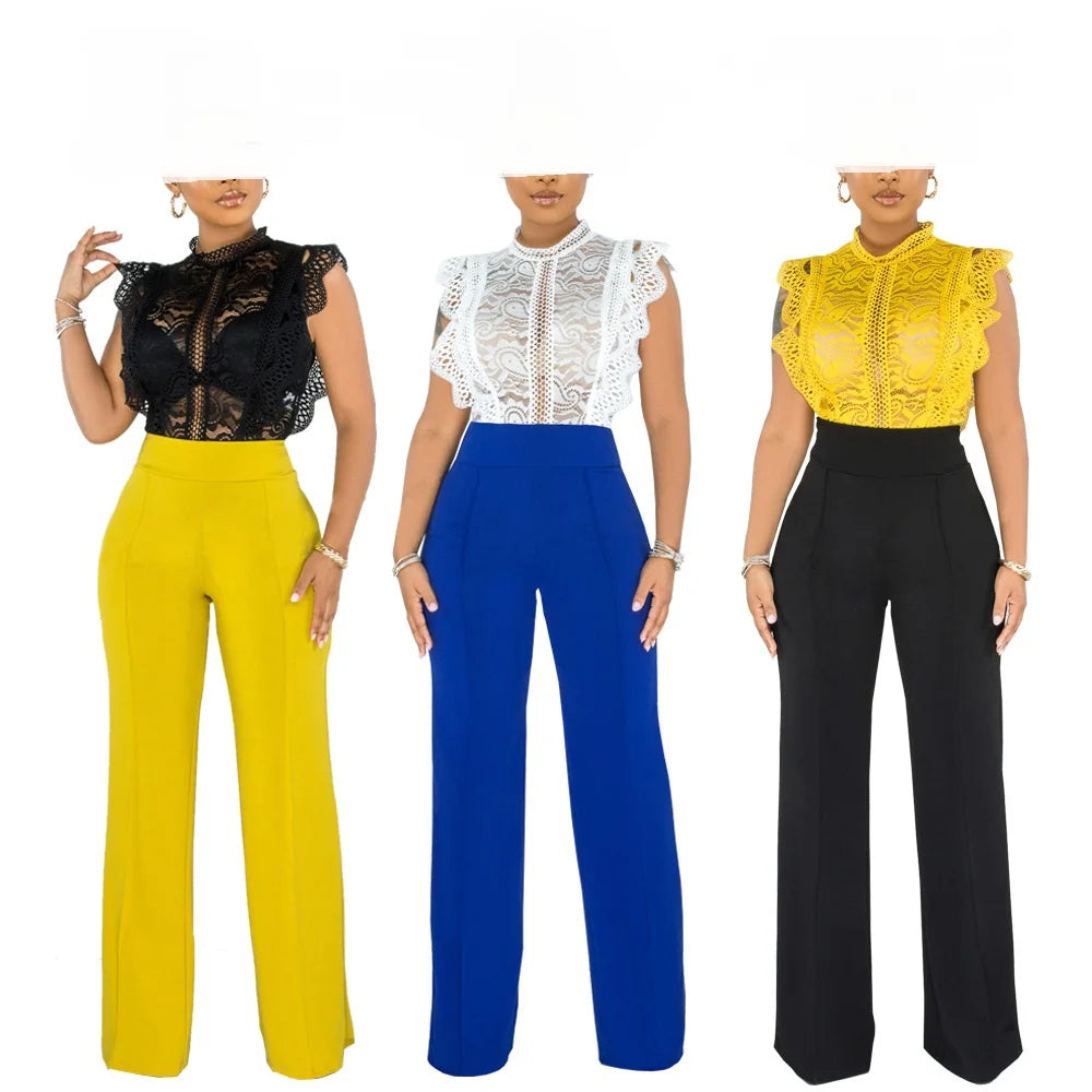 Spring Summer High Waist Pants Women Elegant Work Office Casual Long Trousers Slim Long Wide Leg Pants Fashion  Loose Trousers