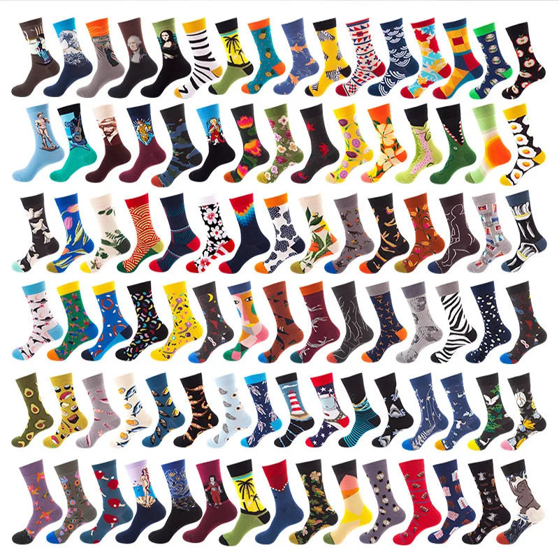 Low MOQ Cheap Knitting Multi-style Crew Designer Custom logo Fashion Socks