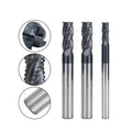 Industrial HRC60 4-Flute Roughing End Mill - AlTiN Coated Tungsten Steel 75mm - CNC Milling Cutter for Metal/Wood RoHS