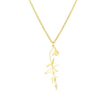 December Birthday Flower Stainless Steel 18K Gold Plated Link Chain Customized Name & Photo Necklace for Women's Party Occasion