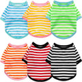 Funny Spring and Summer New Striped Dog Clothes Round Neck Pet Dog Striped Cotton T-Shirt