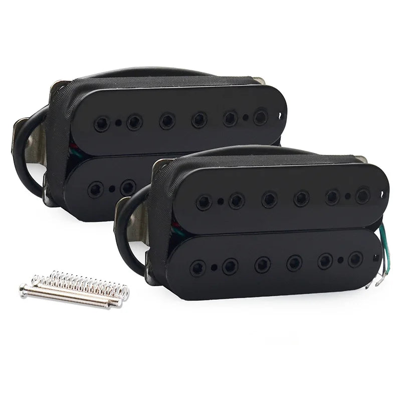 Vintage Alnico 5 Humbucker Double Coil Neck and Bridge Pickup Black Guitar Parts Warm Sound