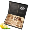 Customized Cutlery 24pcs Set Stainless Steel Knife Fork Spoon with Gift Box