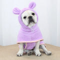 Luxury Modern Super Water Absorption Cute Hooded Dog Bath Robe Bear Coral Velvet Fiber Fleece Drying Towel Warm Pet Pajamas