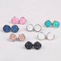 Fashionable Women's Shiny Crystal Stud Earrings Natural Crystal Clusters Jewelry