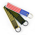 AI-MICH Wholesale Custom Embroidered Logo Woven Keychain With Customize Color Key Ring