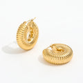 JOOLIM  High Quality 18K Gold Plated Snail Hollow Hoop Earrings for Women Stainless Steel Chunky Earrings Wholesale