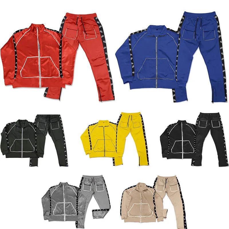 Wholesale Unisex Eco-Friendly Polyester Tech Fleece Reflective Tracksuit Activewea Women's Sweatsuit Set for Winter