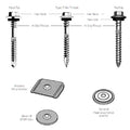 SDPSISILVER RUSPERT 1000HRS IND HEX CUPPED FLANGE HEAD A/F 5/16 SELF DRILLING SCREW