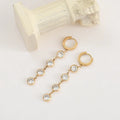 Wholesale Trendy Wedding Stainless Steel Zircon Beads Zircon Moissanite Tassel Long Dangle Drop Tassel Earring Women