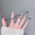 UNOC Fashion Vintage Polygon Metal Frame Blue Light Blocking Glasses College Style Clear Lens Eye Frames Optical Frame