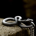 SS8-494P Stainless Steel Unique Fashion Punk Vintage Women Men Snake Stainless Steel Pendant Chain Necklace Jewelry