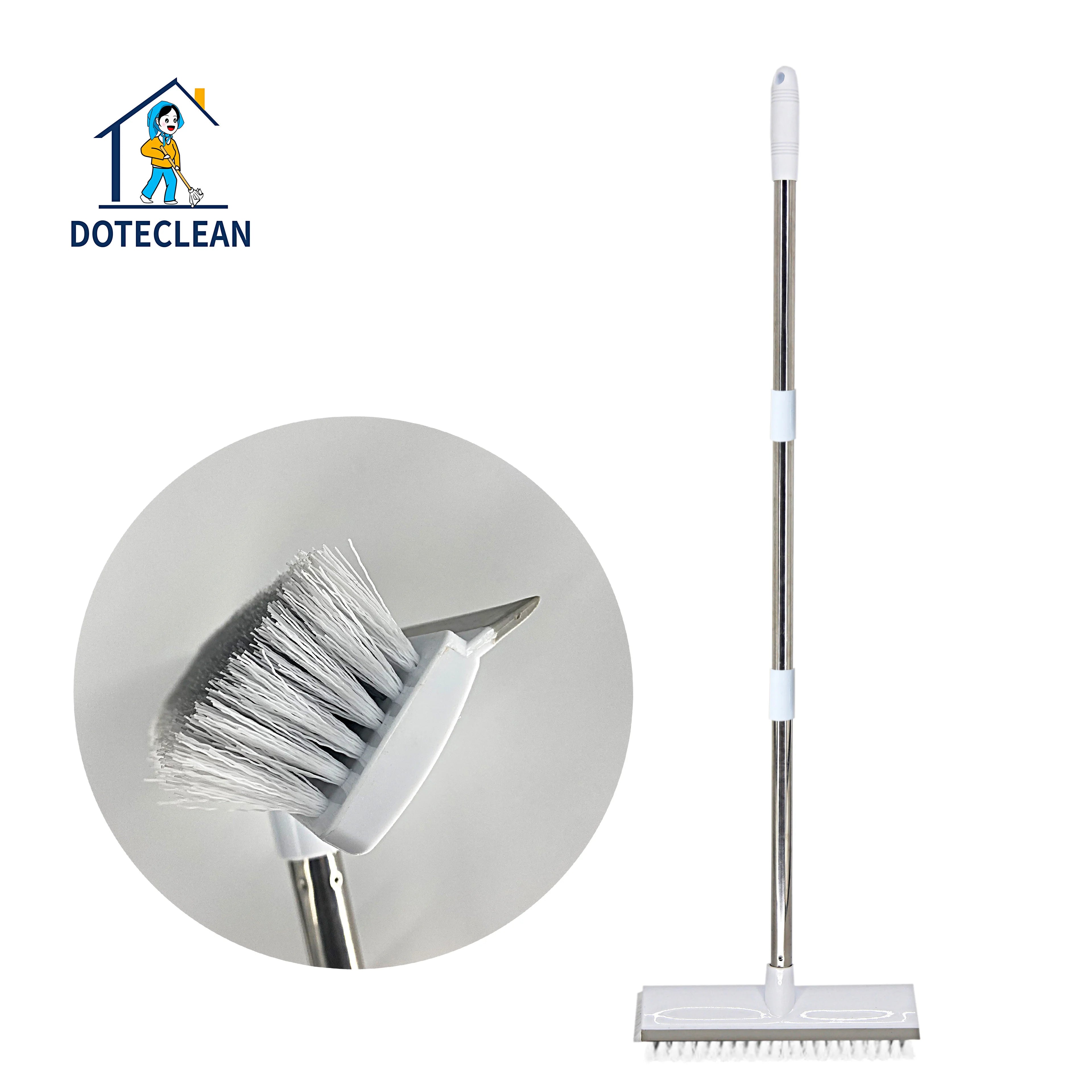 Connected Poles 2-in-1 Dry Broom Bathroom Scrub Cleaning Floor Brush Wiper  Connected Cleaning Brush Cleaning Brush