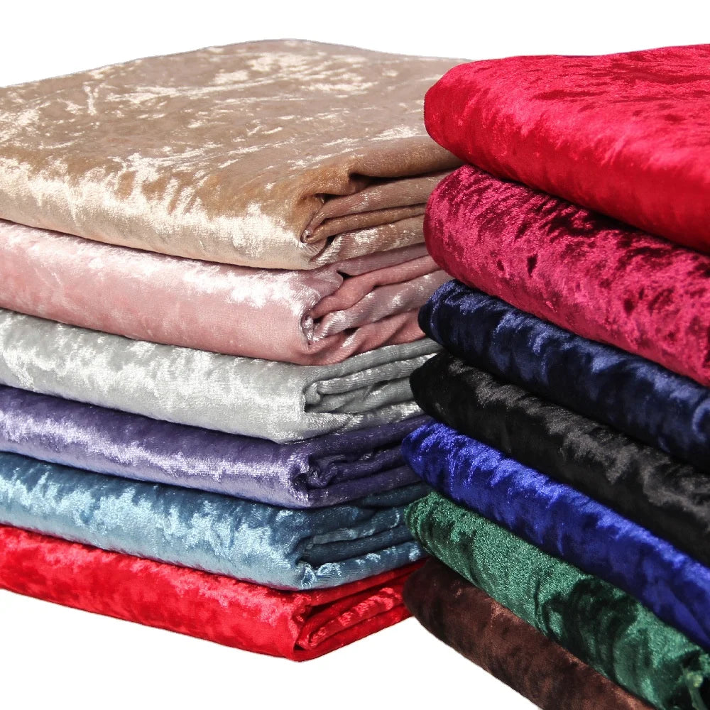 Top Selling Warp Knitted Shiny Crystal Diamond Velvet Fabric for Dress