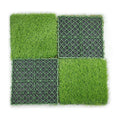 Self-draining Rectangle Interlocking Buckle Interlocking Artificial Grass Turf Tiles Faux Grass Deck Tiles for Patio