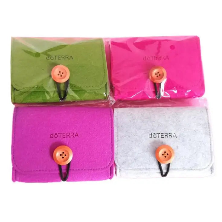 In Stock   Customized Felt case Storage Bag for 6pcs 10ml Essential Oil Roll on Glass Bottle