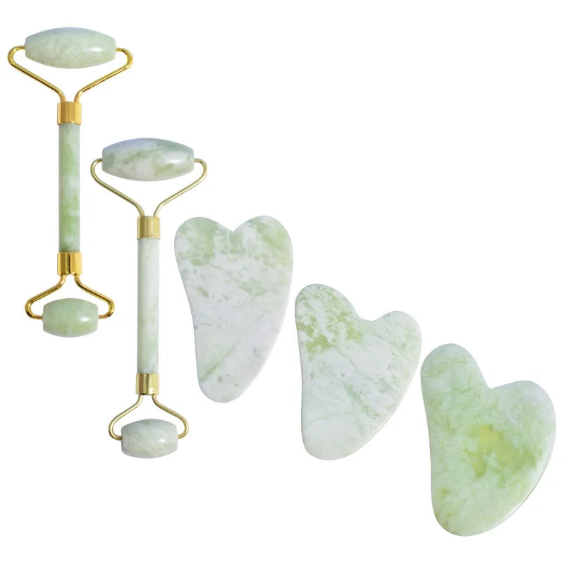 DIY Grey Green Jade Guasha Wholesale Factory Directly Indian Gua Sha Tools Scraping Massage Gua Sha Stone for Beauty Faceroller