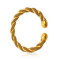 New Trendy Anti Tarnish 18k Gold Plated 316l Stainless Steel Open Cuff Twist Rope Bracelet for Women