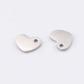 Handmade Stainless Steel  DIY Jewelry Findings Making Accessories Gold Plated Mirror Surface 7.5*10mm Plain Heart Pendant