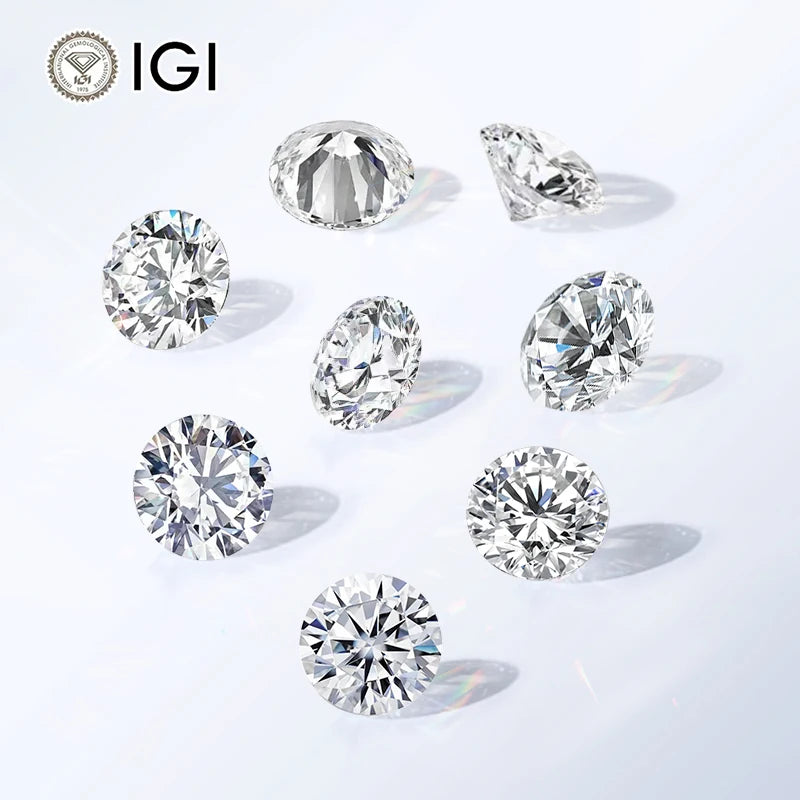 Starsgem IGI Certified Diamante 0.5ct Round Cut D VVS1 VVS2 HPHT Lab Grown Synthetic Diamond