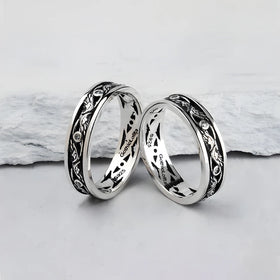 Original Hiphop Men's Ring Classic Horus Eye Feather Design Rings Sterling Silver S925 Rhodium Plated Jewelry