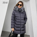 Women's Warm Winter Coats Big Fur Collar Long Hooded Puffer Jackets Outerwear