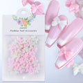 3D Cute Pink Bowknot Nail Jewelry AB Flatback Nail Charms White Resin Bow Nail Art Decoration