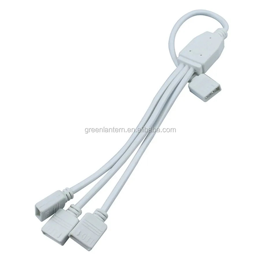 RGB LED Strip Connector Y Splitter Cable 4 Pin Female to Female 1to3 4 Pin Extension Cable for 5050 3528 RGB LED Light Strip