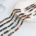 Fashion Jewelry Freshwater Pearls Colorful Natural Stones Handmade Beads Necklaces Gold Plated Stainless Steel Necklaces