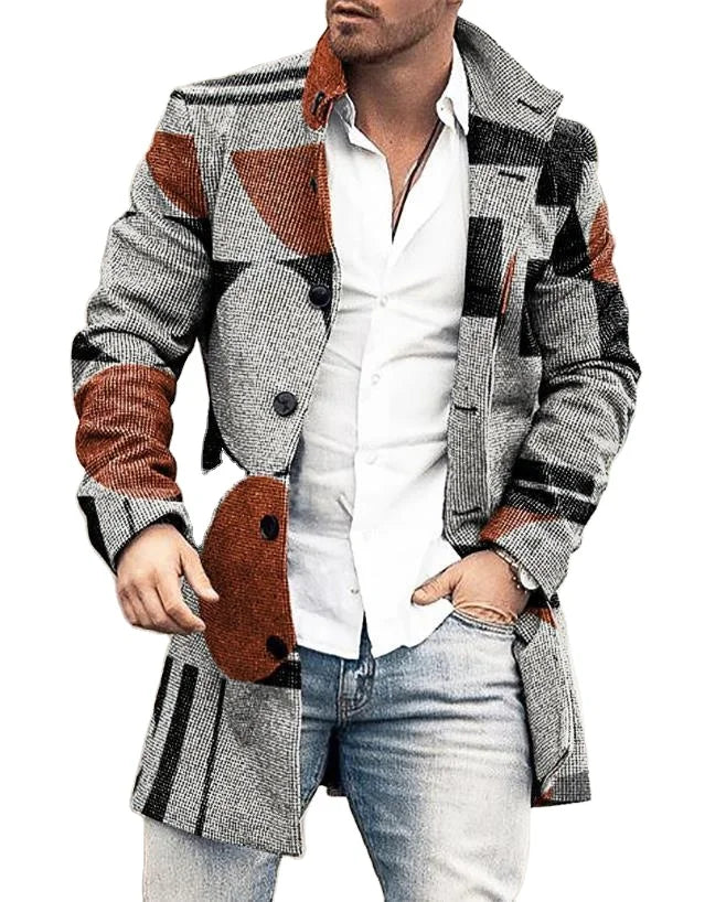 Fast Delivery High Quality New Men's Long Windbreaker Coat Single Breasted Top Men's Clothing