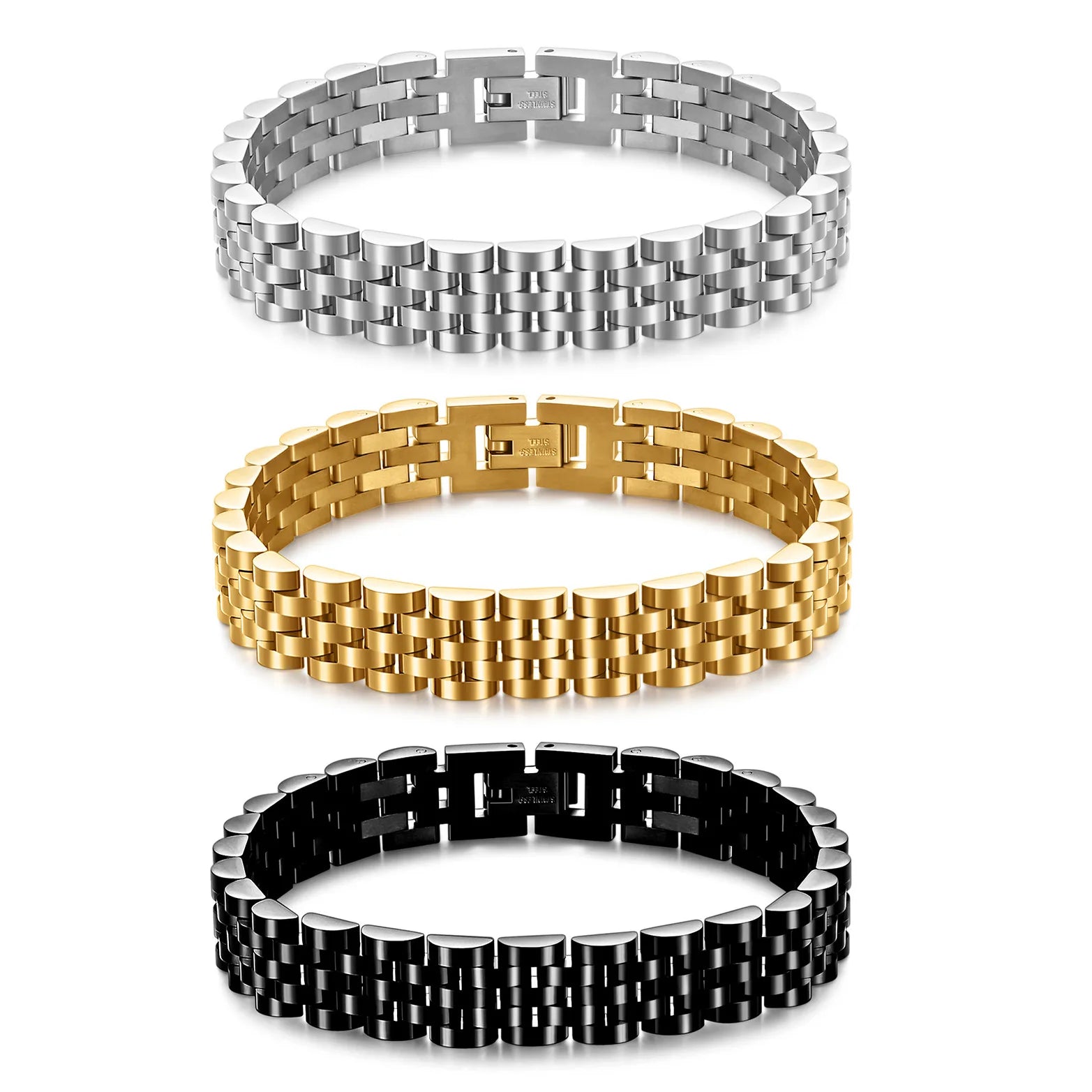 Yiwu Daicy French Classics 2024 Stainless Steel Simple Watch Bracelet Women 10mm Gold Plated Open Bracelet for Men Fine Jewelry