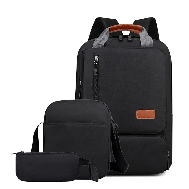 Office Business Backpack Multi-functional Heavy Duty Fashion Laptop Bag Business Travel Bag Three Piece Large Capacity With Usb