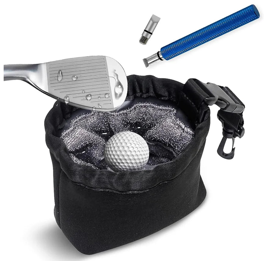 Golf Accessories Waterproof Clean Face Technology Liner Detachable Clip Machine Washable Golf Club and Golf Ball Cleaning Bag