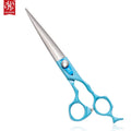 HUASIS HU45-70 Professional Dog Grooming Scissors Pet Shears 7 Inch Extremely Sharp 440C Light Blue Handle Special Design