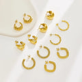 Beimai OEM Children's Trendy 18k Gold Plated Stainless Steel Irregular Gold Twist Earrings