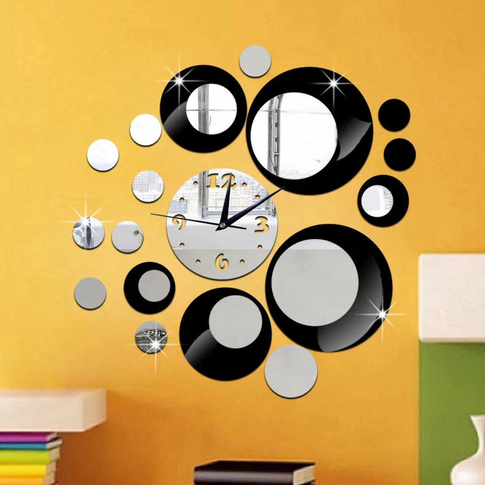 Wholesale Home Decorative Sticker Wall Clock 3D Frameless Design DIY Art Wall Clocks