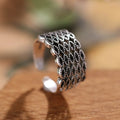 925 Pure Silver Opening Ring Temperament Personality Set Diamond Retro Simple Female Ring Pure Silver Ornaments Wholesale