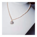Handmade 14K Gold Plated Freshwater Pearl Necklace Baroque Pink Oval Pearl Choker with Link Chain Jewelry
